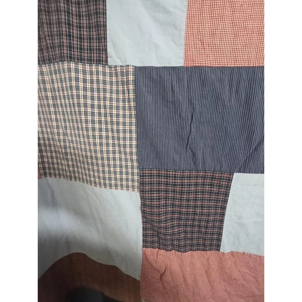 Vintage Bloomingdale's Plaid Patchwork Full Queen Duvet Cover Plaid Cotton